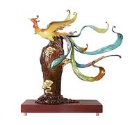 RLKHXBS Home Decor Statues Statue Brass Phoenix Ornaments Auspicious Living Room Entrance Office Decorations Qiao Relocation Desktop Figurines (A)