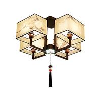 RLKHXBS Indoor Chandelier, 2025 Chinese Style Retro Cast Iron Chandelier, Fabric Printing Ceiling Lamp, Pendent for Bedroom,for Girls Room, Foyer,Bathroom Study Lamp Hotel Bar