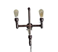 RLKHXBS Indoor Chandelier, 3 Lights V-intage Water Pipe Wall Light Fixture Industrial Retro Metal Loft Antique Wall Lamp E- Pipe Wall Sconce Decorative Fixtures Barn Garage Villa Lighting Luminaire M
