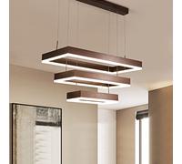 RLKHXBS Indoor Chandelier, 3 Rings Led Rectangular Creative Personality Ceiling Lamp, and Semi-recessed Chandelier,Dimmable Pendant Light,for Dining Room, Girls Room, Foyer,Bathroom, Hallway