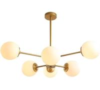 RLKHXBS Indoor Chandelier, 8-Light Globe Chandelier Ceiling Light Gold Magic Bean Hanging Pendant Light Fixtures Style Adjustable Ceiling Pendant Lamp for Bedroom Living Dining Room