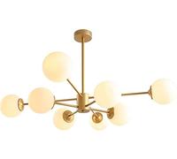 RLKHXBS Indoor Chandelier, 8-Light Globe Chandelier Ceiling Light Gold Magic Bean Hanging Pendant Light Fixtures Style Adjustable Ceiling Pendant Lamp for Bedroom Living Dining Room