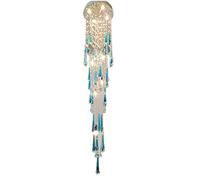 RLKHXBS Indoor Chandelier, Aqua Blue Crystal Ceiling Lamp, Nordic Minimalist Chandelier in Living Room, Mediterranean European and Droplight,for Bedroom, Entryway, Dining Room, Girls Room, Foyer