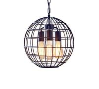RLKHXBS Indoor Chandelier, Creative Spherical Three-Headed Pendant Light, Retro Industrial Style Wrought Iron Chandelier, Ceiling Light, Hollow Decoration Hanging Lamp for Restaurant Cafe
