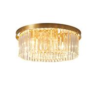 RLKHXBS Indoor Chandelier, Crystal Close to Ceiling Light Fixtures Sliver LED Flush Mount Ceiling Light M- Round Luxury Crystal Ceiling Lamps Chandelier Lighting for Bedroom Living Dining Room Hall