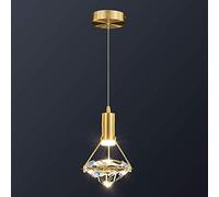 RLKHXBS Indoor Chandelier, Crystal During with Antique Brass Finish, and Concise During Fixture with Crystal Plate Metal Shade Compatible with Bar,Dining Room,Corridor,Living Room.Led
