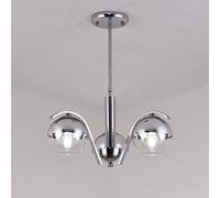 RLKHXBS Indoor Chandelier, Glass Lamp Chrome Chandelier Lighting Living Room Kitchen Indoor Decor Home Light Fixtures Copper Metal