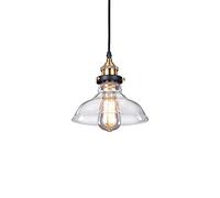 RLKHXBS Indoor Chandelier, Glass Pendant Light Kitchen Island Industrial Hanging Lights, Brass Finish Cap Ceiling Lighting Fixture, Adjustable Length, Chandelier for Dining Room, Living Room, Foyer