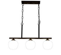 RLKHXBS Indoor Chandelier, Industrial 3 Lights Island Light Pendant Lights with Globe Glass Shade in Nordical Style 28''W Hanging Lamp Ceiling Lights for Indoor Bar Cafe Warehouse Hallway