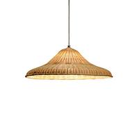 RLKHXBS Indoor Chandelier, LED Lid Chandelier Hand Made Lighting Fixtures Embedded Lighting Single Pendant Lamp Rattan Dining Room Bedroom Ceiling Lamp