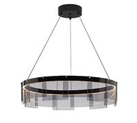 RLKHXBS Indoor Chandelier, LED Living Room Glass Chandelier, Adjustable Hanging Light Smoky Grey Finish Ceiling Lamp, MinimalistLight Luxury Chandeliers for Cafe Dining Room Villa