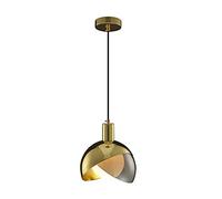 RLKHXBS Indoor Chandelier, Lighting Gold Glass Pendant Lights Hanging Light Fixture Globe Shade Bedside Light 1-Light Ceiling Chandelier for Kitchen Island Hallway