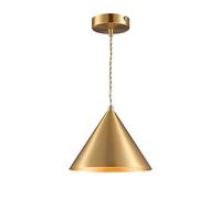 RLKHXBS Indoor Chandelier, Lighting Industrial Pendant Light Gold Brass Ceiling Pendant Lamp Adjustable Hanging Pendant Light Fixtures with Conical Shade for Kitchen Island, Restaurant, Warehouse
