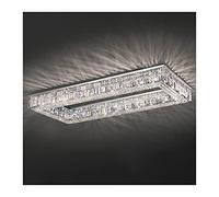 RLKHXBS Indoor Chandelier, Living Room Chandeliers Round/Square/Rectangle Chrome Hanging Light Fixtures Crystal Ceiling Chandelier For Bedroom