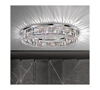 RLKHXBS Indoor Chandelier, Living Room Chandeliers Round/Square/Rectangle Chrome Hanging Light Fixtures Crystal Ceiling Chandelier For Bedroom