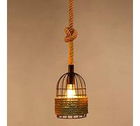 RLKHXBS Indoor Chandelier, Novelty Pendant Lights Restaurant Bar Rattan Arts Pendant Lamp Coffee Shop Hand Woven Grass Vines Hanging Light Fixtures for Home Office Bedroom Ceiling Lamp