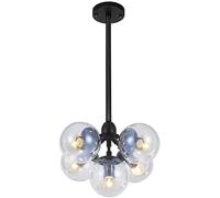 RLKHXBS Indoor Chandelier, Pendant Lights Chandelier 5- Lights Magic Bean Ceiling Hanging Lighting with Globe Glass Shade, Industrial Pendant Light Fixture Compatible with Kitchen Dining Room Liv