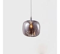 RLKHXBS Indoor Chandelier, Post- Single-Head Pendant Lamp, Creative Gray Amber Bedroom Bedside Hanging Lights Personality Bar Restaurant Crystal Pendant Lamps for Dining Room Cafe