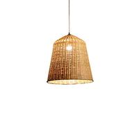 RLKHXBS Indoor Chandelier, Rattan Wicker Chandelier Natural Hand-Woven Pendant Light Retro Japanese Residential Lamp Country Nature Style Ceiling Lamp
