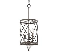 RLKHXBS Indoor Chandelier, Retro and Wrought Iron, Creative Personality 3 E12 Decorative Hanging Light, Metal Lampshade, Lighting Fixtures On The Ceiling of The Porch and Loft