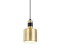 RLKHXBS Indoor Chandelier, Retro Industrial Wrought Iron, Creative Gold Hollow Hanging Light, Single Head Pendant Light, Restaurant and Bar Decoration Lighting Fixtures
