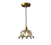 RLKHXBS Indoor Chandelier, Single Head Pendant Lamp Crown Shape Hanging Light Fixture, M- Chandelier with Clear Glass Adjustable Kitchen Hanging Ceiling Lights for Girl'S Room, Bedside, Livi