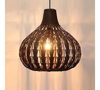 RLKHXBS Indoor Chandelier, Southeast Asia Rattan Pendant Lights Chandelier Hand-Woven Wicker V-intage Lampshade Hanging Lamp for Living Room and Kitchen Island Lighting Home Lighting