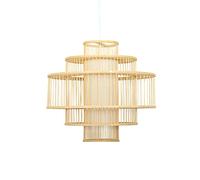 RLKHXBS Indoor Chandelier, Southeast Asian, Natural Wicker Rattan Pendant Lamp, Lampshade, Ceiling Hanging Light, Height Adjustable, Lighting Fixtures for Restaurants and