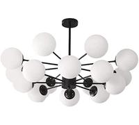 RLKHXBS Indoor Chandelier, Sputnik Chandelier Globe Pendant Lighting Fixtures Frosted White Glass Globes Ceiling Light for Living Room Bedroom Bathroom Farmhouse Kitchen