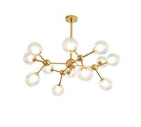 RLKHXBS Indoor Chandelier, Sputnik Chandelier with Clear Glass Pendant Geometric Light Rod Hanging Lighting Indoor,Compatible with Kitchen Dining Room Living Room