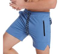 RLKHXBS Men Running Fitness Shorts Summer Gyms Workout Male Breathable Multiple Pockets Quick Dry Sportswear