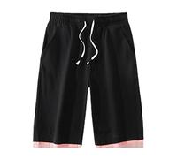 RLKHXBS Men's Cotton Ice Silk Shorts Wear Summer Capris Externally Casual Thin Beach Shorts