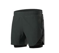 RLKHXBS Shorts Men's Running Shorts 2 in 1 with Multi-Pocket Fitness Training Exercise Jogging Workout Gym Sports