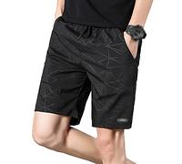 RLKHXBS Summer Men's Beach Shorts Pattern Casual Quick-Drying Pants Male Straight Short Pants