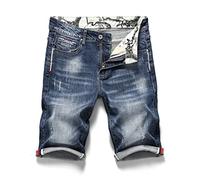 RLKHXBS Summer Men's Stretch Short Jeans Casual Slim Fit High Elastic Denim Shorts Male Clothes