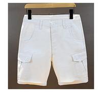 RLKHXBS Summer Multi-Pocket Shorts Men's Working Casual Knee Length Pants Trend Loose Large Size Straight Pants