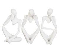 RLKHXBS Tabletop 3 Piecethinker Statue de Personajes - Resina Resumen Creativo de Resina Resumen para la Sala de Estar Decoración del Escritorio - Decoración Coleccionable Regalo de cumpleaños, Negro