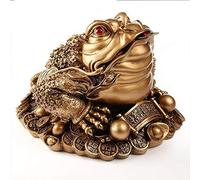 RLKHXBS Tabletop China Dinero Monedas de Moneda, Fortuna de la Suerte de Tres Patas de Oro Riqueza Riqueza de Oro Rana decoración de Mesa, Adornos para decoración de la Oficina, s