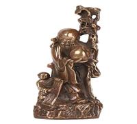 RLKHXBS Tabletop Pure Copper Shou Tao/Shou Xing Statue, Figura de Buda Shou Xing Lucky Fortune Decoración de Manualidades, aplicar al Regalo de cumpleaños de la Oficina, latón