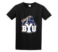 RlMI LINMY Brigham Young University BYU Logo Unisex 100% Cotton Short-Sleeve T-Shirts Black L