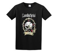 RlMI LINMY Combichrist Skull Unisex 100% Cotton Short-Sleeve T-Shirts Black L