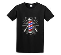 RlMI LINMY Cool Barbers Pole Scissor Hair Clippers Comb - Barber Unisex 100% Cotton Short-Sleeve T-Shirts Black XXXL