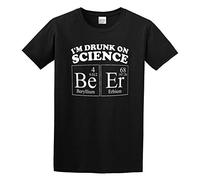 RlMI LINMY I'm Drunk On Science Beer Periodic Elements Funny O-Neck 100% Cotton Short Sleeve Unisex T-Shirt S