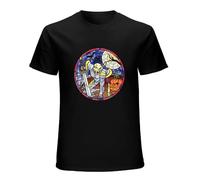 RlMI LINMY MediEvil Sir Daniel Fortesque Stained Glass Window Horror T-Shirt Black S