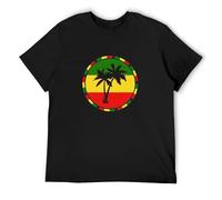 RlMI LINMY Reggae Island - Rasta Roots Jamaica T-Shirt Black S