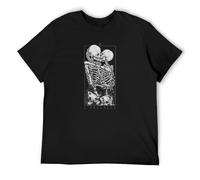 RlMI LINMY Unisex T-Shirt-The Lovers Death Tarot Happy Valentines Day Black L