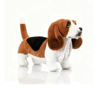 RLOMUTE Peluche de Basset Hound Animal Peluche Perro Realista Suave y Lindo para Regalo de Fiesta Dormitorio Coche decoración del hogar Regalo Coleccionable para niños marrón 30cm