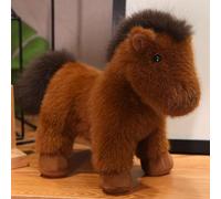 RLOMUTE Peluche de Caballo 9 Pulgadas Animal Peluche Potro Suave y Lindo para Regalo de Fiesta Cama Dormitorio Coche decoración del hogar Navidad Coleccionable para niños niñas marrón