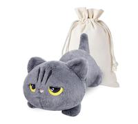 RLOMUTE Peluche Gato Gris con Peso para microondas Lindo Super Suave Almohada de Animales Muñeca de Abrazo Cálido Caliente o Frío Regalo para Todas Las Edades Niños Adultos 19.6 Pulgadas 4,4 Libras