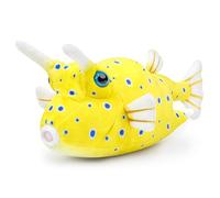 RLOMUTE Peluche pez Vaca de Cuernos Largos Animal pez Realista Suave y Lindo para Juguete de Fiesta Dormitorio Coche decoración del hogar Regalo Coleccionable para Niños niñas 11 Pulgadas Amarillo